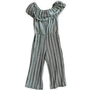 Pin Striped Capri Romper ( 6/6X)